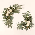 thumbnail image 1 of Arco de flores para boda, guirnalda de flores artificiales rústicas para dintel, hojas verdes, rosas, peonías, girasoles, corona para puerta, decoración del hogar, 1 of 6