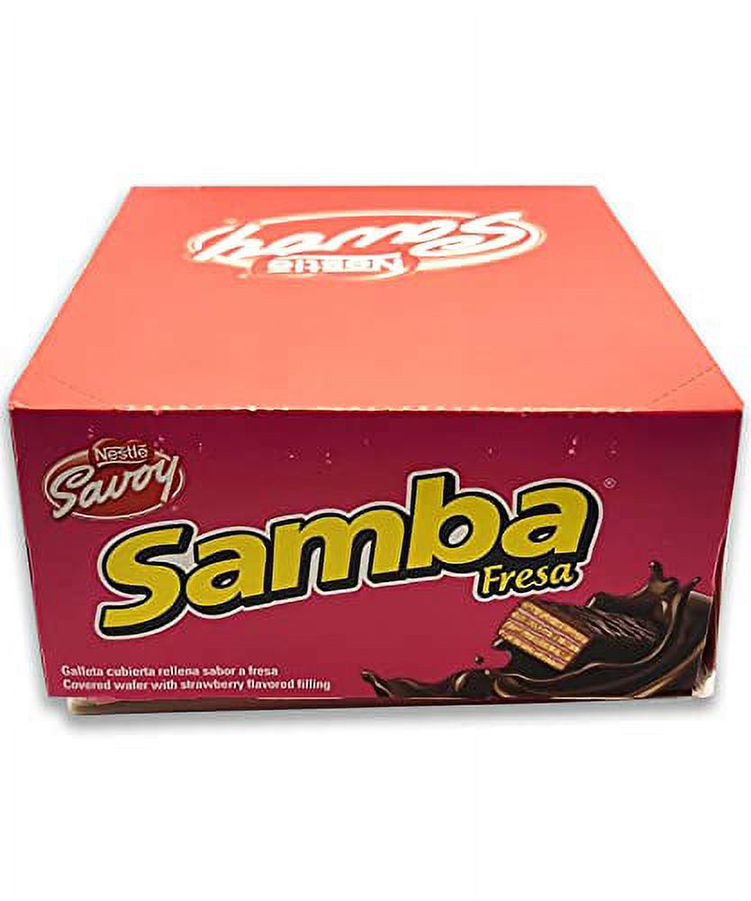 Savoy Samba Strawberry Fudge Covered Wafer with Strawberry Filling - 20 Pack (32gr/1.12oz Each)