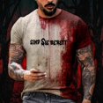 thumbnail image 2 of YDLCAFD Male Print Theme Casual Crewneck Graphic Plus Size Shirt Printed Solid Color Short Sleeve Top, 2 of 6