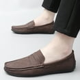thumbnail image 6 of Big Size Men's Casual Loafers Slip On Leather Shoes Lightweight Driving Shoes Moccasins Classic Penny Loafer Flats Boat Shoes, 6 of 10