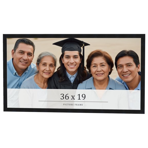 36x19 Frame Black Real Wood Picture Frame Width 0.75 inches | Interior Frame Depth 0.5 inches |