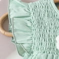 thumbnail image 6 of Toddler Baby Girl Outfits 3D Flower Ruffle Smocked Tunic Top Shorts Set Cotton Linen Outfit 2Pcs Shorts Set Kaprioy Baby Girl Outfits 18 24 Months 2T 3T 4T, 6 of 8