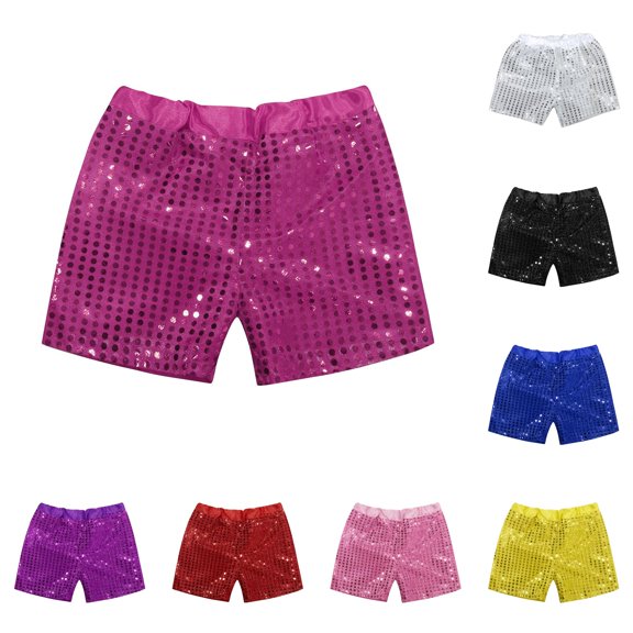 Toddler Kids Baby Girls Boys Sparkly Sequins Elastic Waist Birthday Shorts Pants Party Shorts