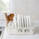 thumbnail image 2 of Inteprter Estante para platos, soporte para casa, escurridor de cocina plegable de plástico, caja de almacenamiento para cubiertos, soporte para cubiertos Cocina y Comedor blanco Inteprter HA024536-02, 2 of 5