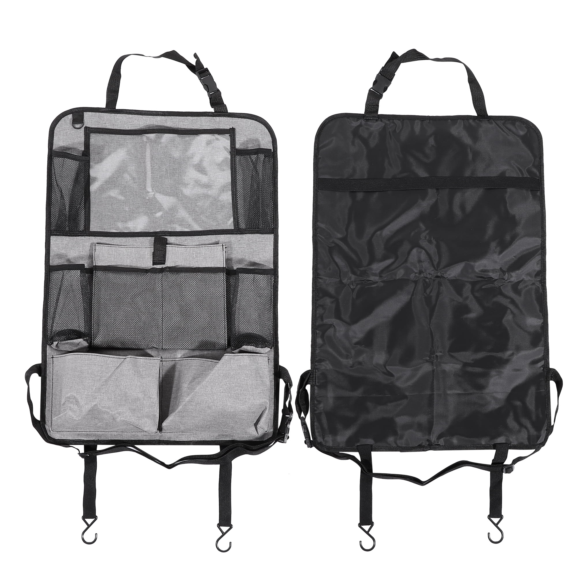 Unique Bargains Car Back Seat Organizer with Touch Screen Holder and 7 Pockets 2pcs Gray