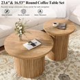 thumbnail image 4 of Merluxy Rustic Coffee Table Set,Wood Finish Farmhouse Round Sofa Side Tables for Living Room,Office, 4 of 8