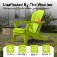 thumbnail image 3 of AreShark Adirondack Chair Set of 2,HDPE All-Weather Patio Chairs Outdoor with Cup Holder, Lawn Chair with Weather Resistant for Outside Deck Lawn Garden, Weight Capacity Up to 380 Lbs –Light Green, 3 of 8