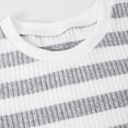 thumbnail image 4 of OYXSER Teen Girls Striped Ribbed Round Neck Top and Wide Leg Pants Set Outfit, Gray 8-9 Years, 4 of 9