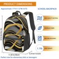 thumbnail image 3 of Black and Gold Marble Pattern 17" Waterproof Oxford School Backpacks for Teens, S-Shape Padded Straps, for School, Travel, Hiking, Camping, 3 of 5