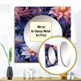 thumbnail image 3 of Designart "Celestial Purple Floral Vision" Floral Square Mirror Wall Decor Cottage - Large Purple Square Bathroom Mirror - Square Printed Wall Mirror Art, 3 of 5