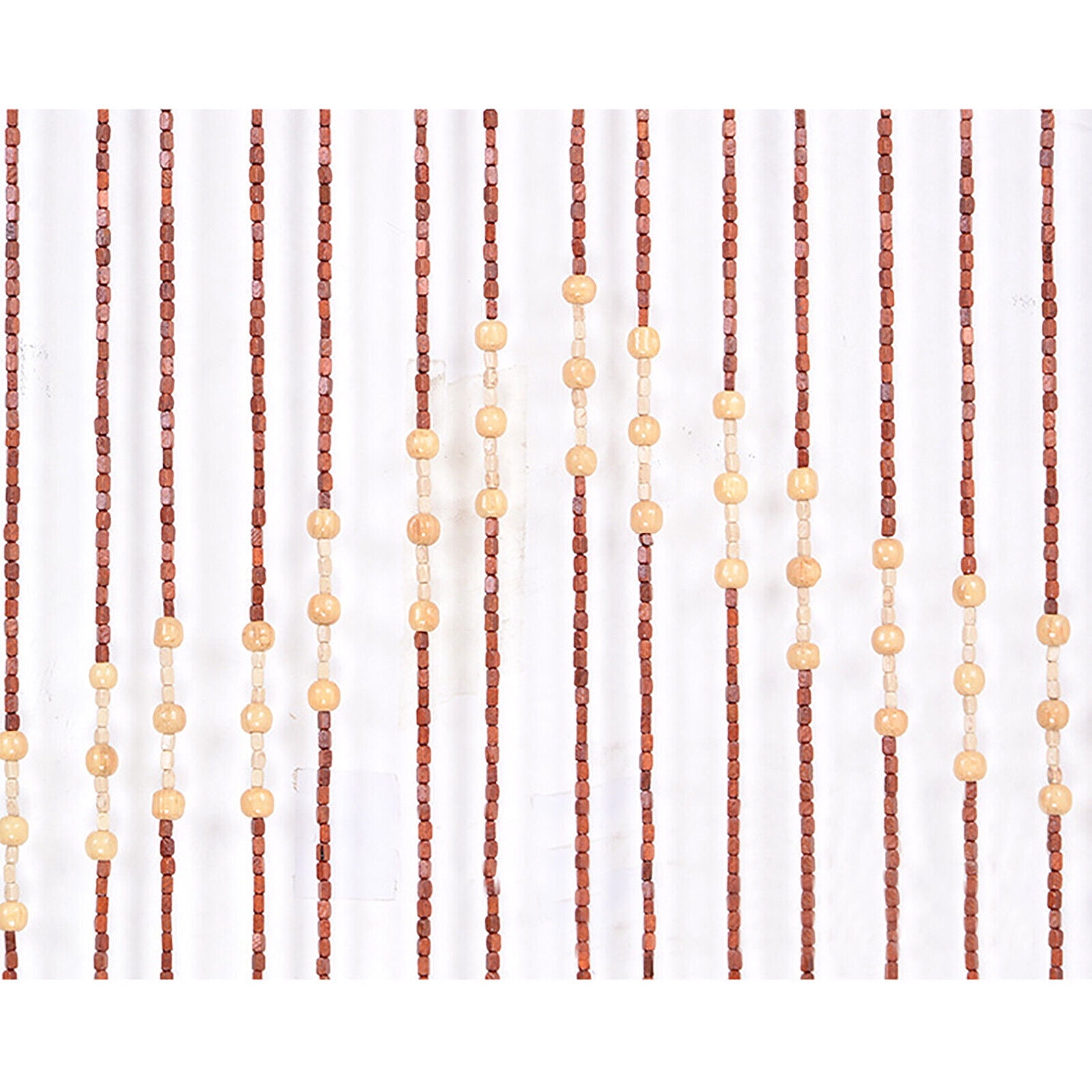 Retro Natural Bamboo Beaded Door Curtain Wood String Curtain for Doorway Door Window Room Divider 35x69" Brown