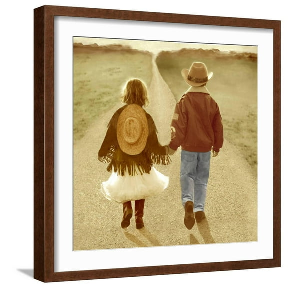 Art.com With You by My Side Art Print by Betsy Cameron, Brown Frame Wall Art, 21" x 21"