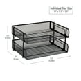 thumbnail image 4 of Mind Reader 2-Pack Stackable Metal Mesh File Holder Trays, Document Holder, Desktop File Organizer, Black, 4 of 9