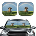 thumbnail image 2 of Kll Elephant Dog Sitting Under The Rainbow Windshield Sun Shade 2-Piece Foldable Car Front Window Sunshade For Most Sedans Suv Truck- Small, 2 of 7
