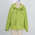 thumbnail image 7 of VERUGU Womens Jackets Casual Fashion Zipper Drawstring Long Sleeve Solid Coat with Pocket Outdoor Hooded Cargo Jacket Outwear Green S, 7 of 7