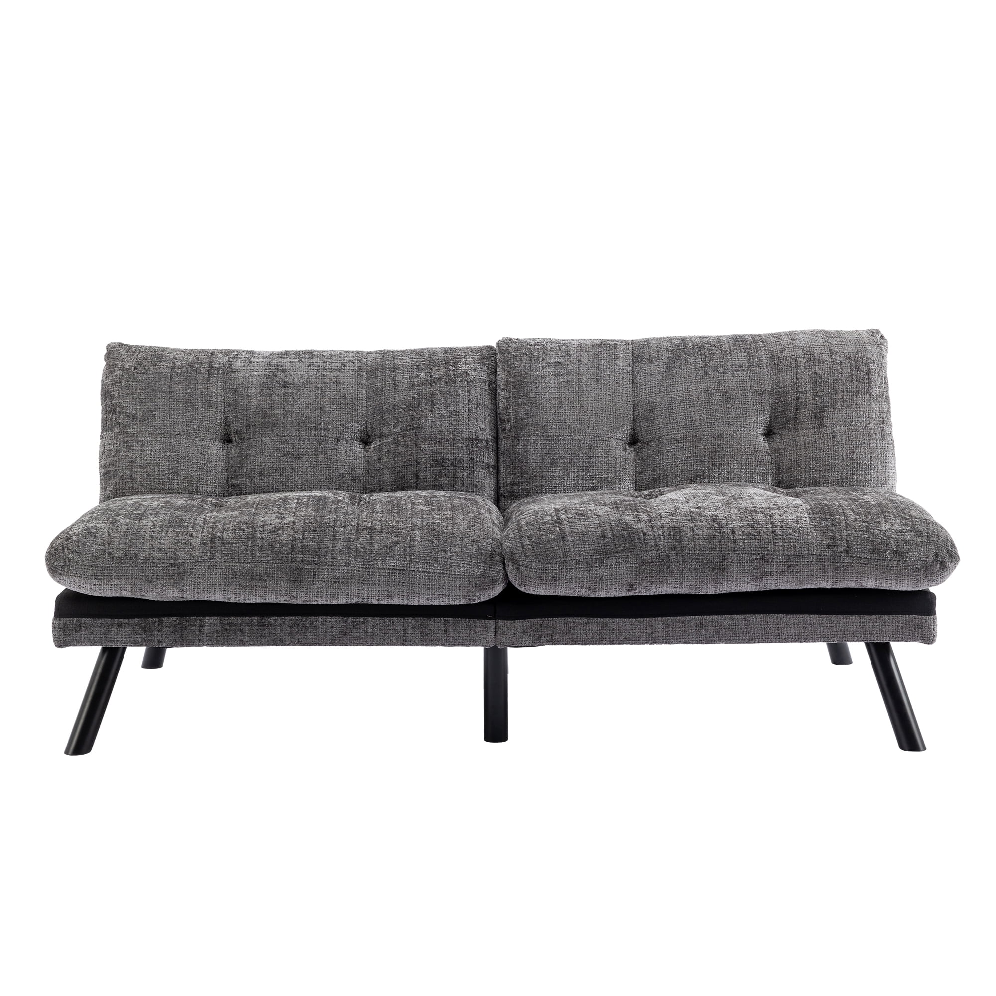 Kadyn Convertible Sofa Bed, Loveseat Futon Bed with Metal Legs, Adjustable Lounge Couch for Compact Living Space Chenille, Grey Kadyn Convertible Sofa Bed, Loveseat Futon Bed with Metal Legs, Adjustable Lounge Couch for Compact Living Space Chenille, Grey