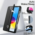 thumbnail image 6 of JETech Case for iPad (A16) 11th/10th Generation (2025/2022) with Pencil Holder, Clear Transparent Back Shell Slim Stand Shockproof Tablet Cover, Auto Wake/Sleep (Black), 6 of 7