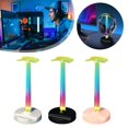 thumbnail image 2 of RGB Gaming Headphone Stand with Dynamic 7-Color Cycle LED Lights, Desktop Headset Holder for PC Gamers, Automatic Color-Changing, Cable Management, 2 of 8