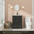 thumbnail image 2 of Eclife 24" Vintage Black Bathroom Vanity Set with Ceramic Sink Top, Faucet, Drain, 2 of 8
