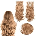 thumbnail image 2 of Clip in Hair Extensions, 20" Long Wavy Curly Wig, Synthetic Wig for Women, Natural as Real Hair, for Daily Party Cosplay-E-19.7''Length, 2 of 7