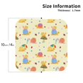 thumbnail image 2 of Bingfone Vintage Colorful Cartoon Snail Leather Drinks Coasters with Set of 6,Suitable for Home Kitchen,Coffee Cup Coasters Home Gift, 2 of 7