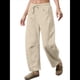 thumbnail image 3 of Pantalones Deportivos para Mujer con Cintura Elástica, Pierna y Cordón Ajustable, Estilo Palazzo Informal con Bolsillos. Albaricoque XL, 3 of 6