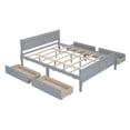 thumbnail image 5 of Queen Size Gray Bed Frame, Classic Platform Bed with Four Storage Drawers and Solid Wood Frame, Storage Bed with Streamlined Headboard for Kids, Teens, Adults, No Box Spring Needed, 5 of 9
