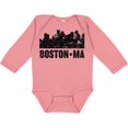 thumbnail image 3 of Inktastic Boston Massachusetts City Skyline with Grunge Boys or Girls Long Sleeve Baby Bodysuit, 3 of 5