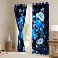 thumbnail image 3 of Erosebridal Neon Sea Turtle Curtains Pack of 2 (42x84 Each), Black Blue Flower Curtains Blackout, 3 of 6