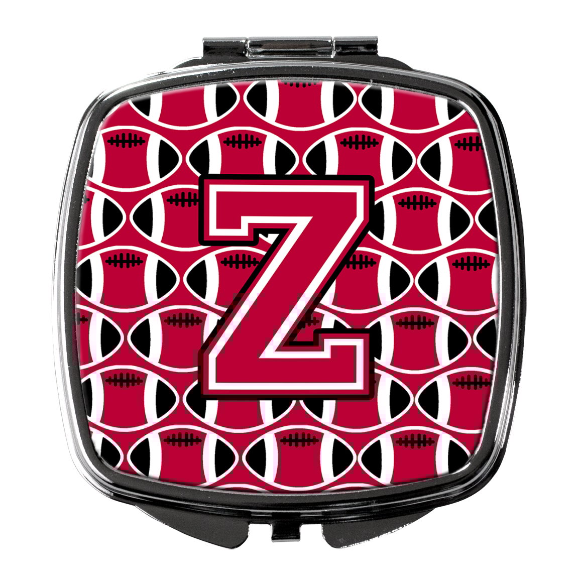 Letter Z Football Crimson and White Compact Mirror CJ1079-ZSCM