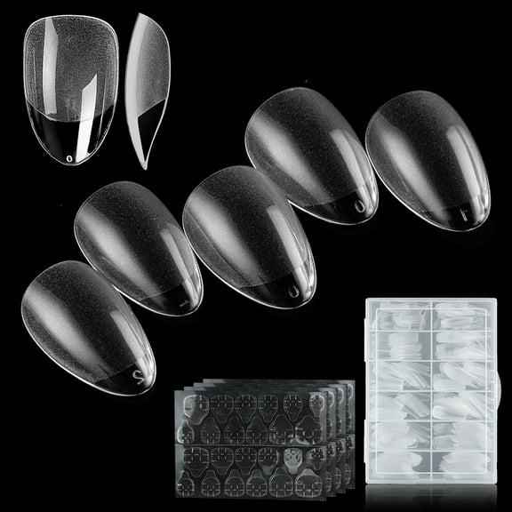Clear False Nails, Pre-Shaped & Soak Off Material: 360 Pieces Short Almond Nail Tips for Easy Application, Flexible & Hard To Break, Ideal For A Variety Of Activities