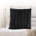 thumbnail image 2 of Cheer Collection Decorative Faux Fur Throw Pillows 26" x 26", Set of 2 - Black, 2 of 7