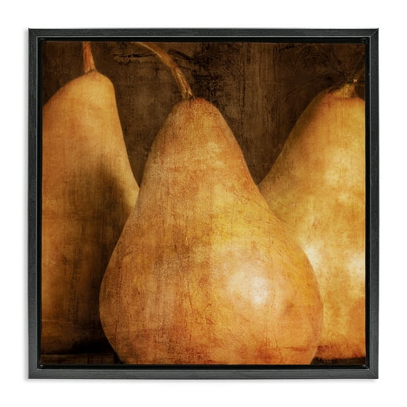 Stupell Industries Rustic Vintage Pears Food & Beverage Painting Black Floater Framed Canvas Art Print Wall Art, 18 x 18