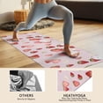 thumbnail image 4 of Strawberry Plants Fruit Cat Flower Hot Yoga Mat Towel Non Slip for Hot Yoga - Quick-Drying Yoga Mat Cover with 4 Corner Pockets with Travel Bag - Hot Yoga Towel Non Slip 70"x26", 4 of 6