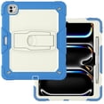 thumbnail image 3 of Case for iPad Pro 13 2024, Military Grade Protective Silicone PC Cover with Screen Protector & Adjustable Kickstand & Shoulder Strap & Pencil Holder & 3-layer Protection, Skyblue+Beige, 3 of 8