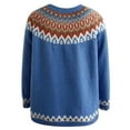 thumbnail image 6 of Bovemsi Womens Sweaters Cozy Women's Retro Art Printed Comfortable Casual Knitted Round Neck Pullover Business Casual Sweaters, 6 of 6