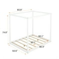 thumbnail image 2 of Harper & Bright Designs Wood Queen Size Canopy Platform Bed Frame with Support Legs, White, 2 of 9