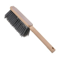 CuiLiyq 1 Pack 14" Hand Broom Brush, Soft Bristle Cleaning Brush, Crumb Debris Sweeping Brush, Dusting Brush, Sweep for Furniture, Floor, Bench, Carpet, Woodworking, Patio, Home, Shop (Khaki)