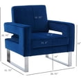 thumbnail image 4 of Locus Bono Velvet Arm Chair, Upholstered Lounge Chair Reading Chair for Living Room, for Adult(Navy Blue), 4 of 5