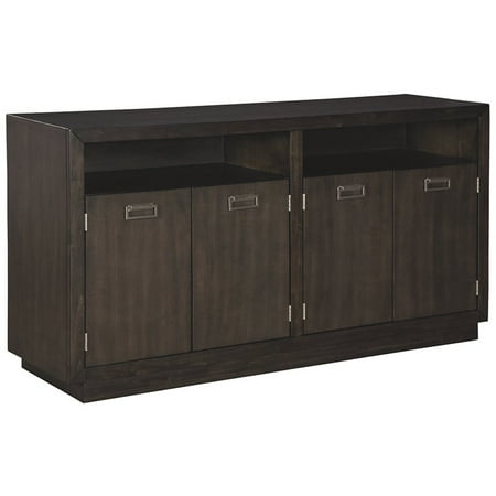 Ashley Furniture Hyndell 4 Door Server in Dark Brown
