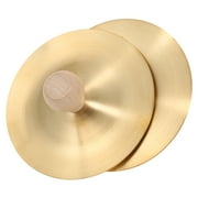 Brass cymbal,3.5-inch Copper Hand Handle 3.5-inch Copper 1 Pair With Kids Dance With Wooden Handle Copper Hand Dance Bosnyyds Adben