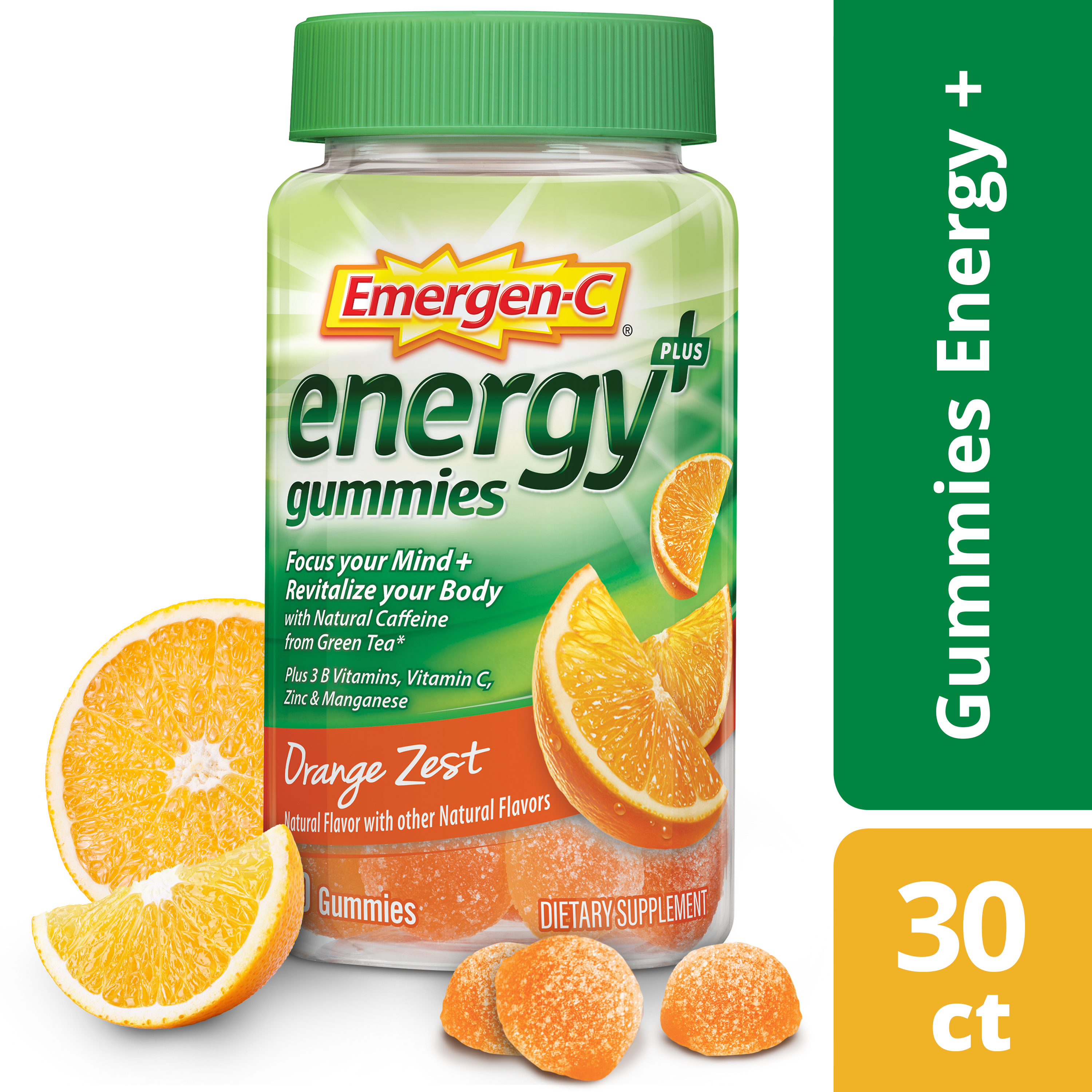 EmergenC Energy+ Gummies (30 Ct, Orange Zest Flavor, 1