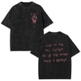 thumbnail image 3 of Washed Vintage Rapper Lil Peep Double Sided Print T-shirts Men Women Fashion Hip Hop Oversized Short Sleeve T Shirt Streetwear FT-Black-R0379-R0384 L, 3 of 6