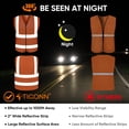 thumbnail image 3 of Chaleco de seguridad TICONN ANSI II de malla reflectante naranja S, paquete de 4, 3 of 6