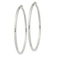 thumbnail image 2 of 925 Sterling Silver Women's Anti-Tarnish Coating Classic Tube 2.5mm Round Hoop Earrings | 65mm, 2 of 4