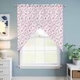 thumbnail image 6 of Pink Spring Floral Kitchen Window Curtains, Swag Curtains Valance for Bedroom Living Room Bathroom, Summer Botanical Elegant Rod Pocket Window Treatment Curtain Block Drapes 2 Panels 36"x36", 6 of 9