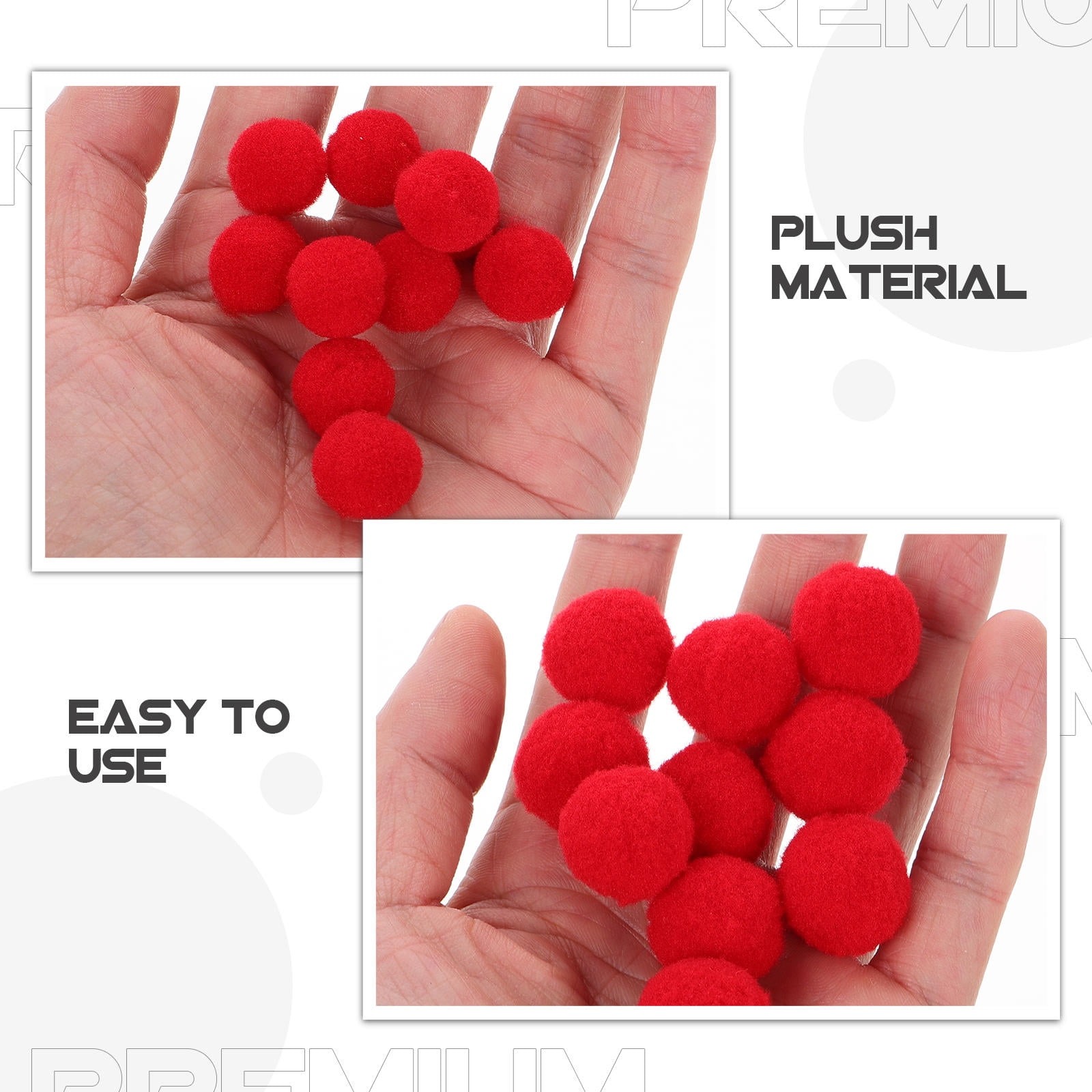 Luxshiny Plush Red Craft Pom Poms Soft for Holiday Christmas Decorations and Festive Projects