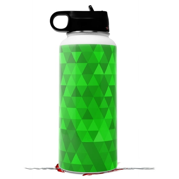 Skin Wrap Decal compatible with Hydro Flask Wide Mouth Bottle 32oz Triangle Mosaic Green (BOTTLE NOT INCLUDED)