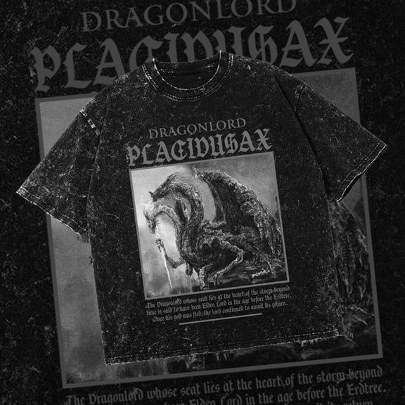 PLACIDUSAX | DRAGONLORD | Oversized Gothic Soulsborne Shirt