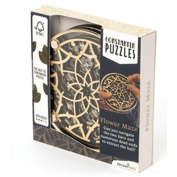 Constantin Flower Maze Wooden Puzzle Brainteaser from Recent Toys - Solve The Two Tiered Maze - for Ages 14 and Up